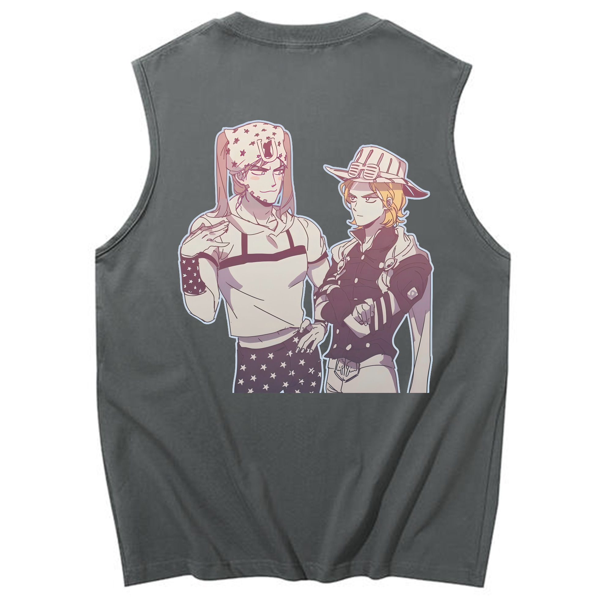 （画像用） ジョジョの奇妙な冒険 JoJo's Bizarre Adventure コットン100％タンクトップ（背面プリント）